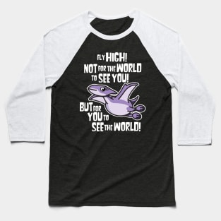 Pterodactyl Girl Dinosaur Baseball T-Shirt